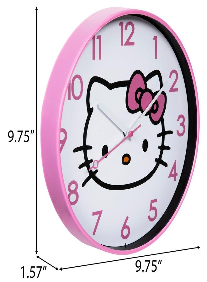 Hobby Lobby Hello Kitty Wall Clock, 9.75 Inches, Round, Pink Border & Numbers, Clear Panel, Plastic - Image 2